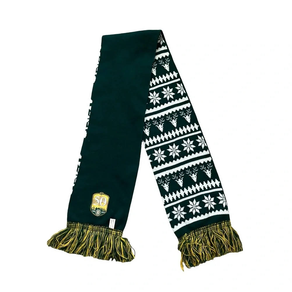 Oakland Athletics Scarf 50 Year Anniversary Scarf MLB Green SGA ‘18 Holiday MLB